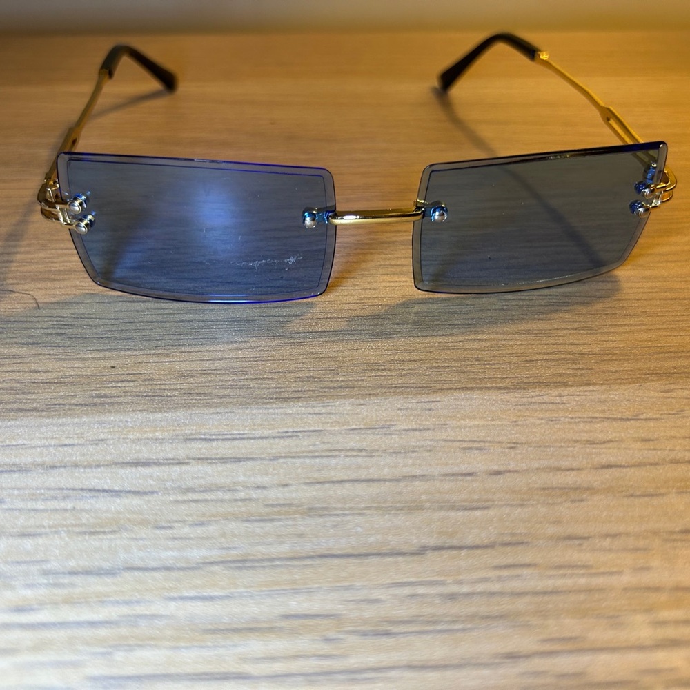 Gold Rimless Sunglasses